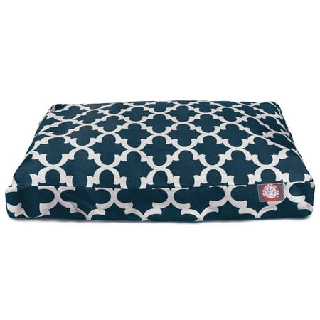 Majestic Pet | Trellis Rectangle Pet Bed For Dogs, Removable Cover, Navy, Large