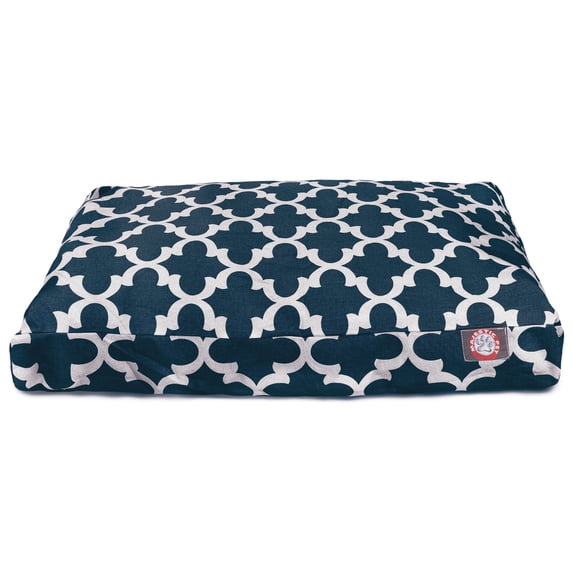 Majestic Pet | Trellis Rectangle Pet Bed For Dogs, Removable Cover, Navy, Large