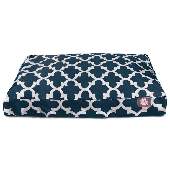 Majestic Pet | Trellis Rectangle Pet Bed For Dogs, Removable Cover, Navy, Large