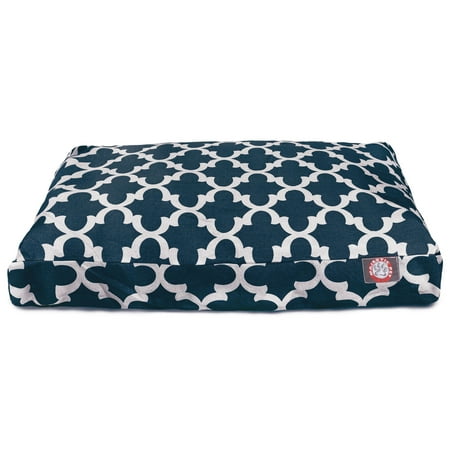 Majestic Pet | Trellis Rectangle Pet Bed For Dogs, Removable Cover, Navy, Medium