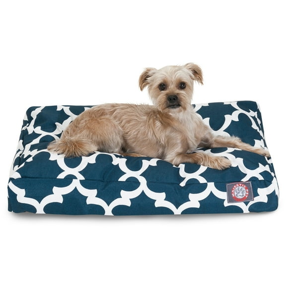 Majestic Pet | Trellis Rectangle Pet Bed For Dogs, Removable Cover, Navy, Small