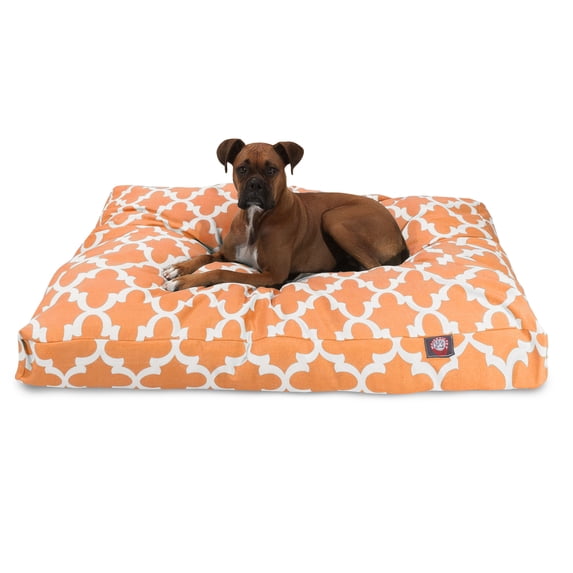 Majestic Pet | Trellis Rectangle Pet Bed For Dogs, Removable Cover, Peach, Extra Large