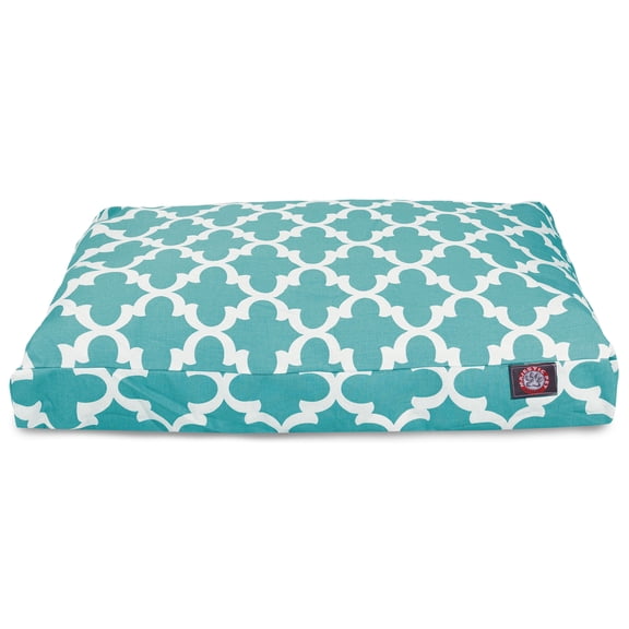 Majestic Pet | Trellis Rectangle Pet Bed For Dogs, Removable Cover, Teal, Medium