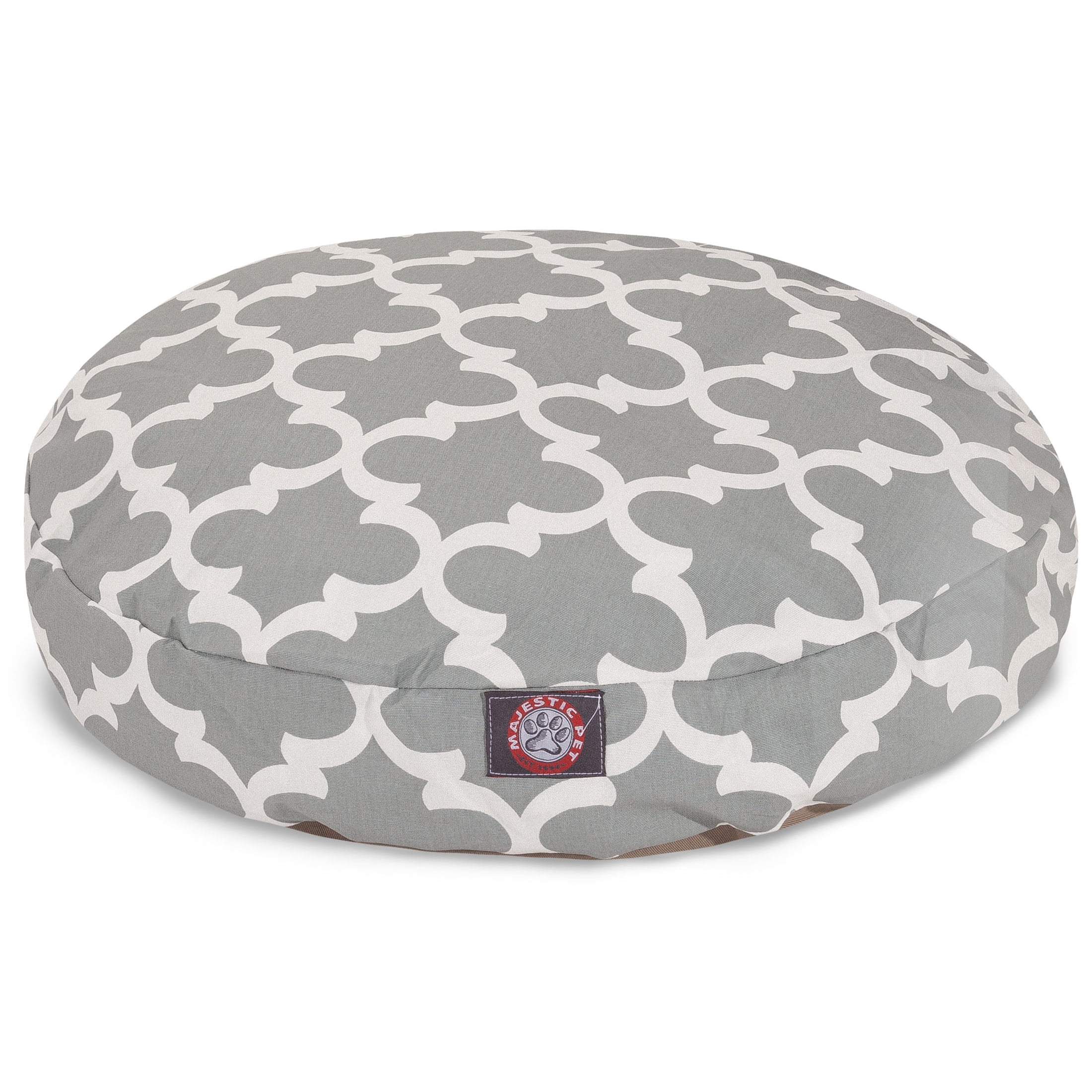 Majestic Pet | Trellis Round Pet Bed For Dogs, Removable Cover, Gray, Large