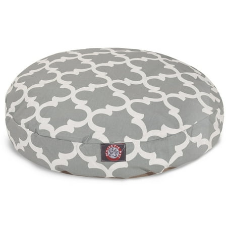 Majestic Pet | Trellis Round Pet Bed For Dogs, Removable Cover, Gray, Small