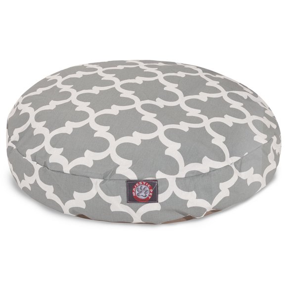 Majestic Pet | Trellis Round Pet Bed For Dogs, Removable Cover, Gray, Small