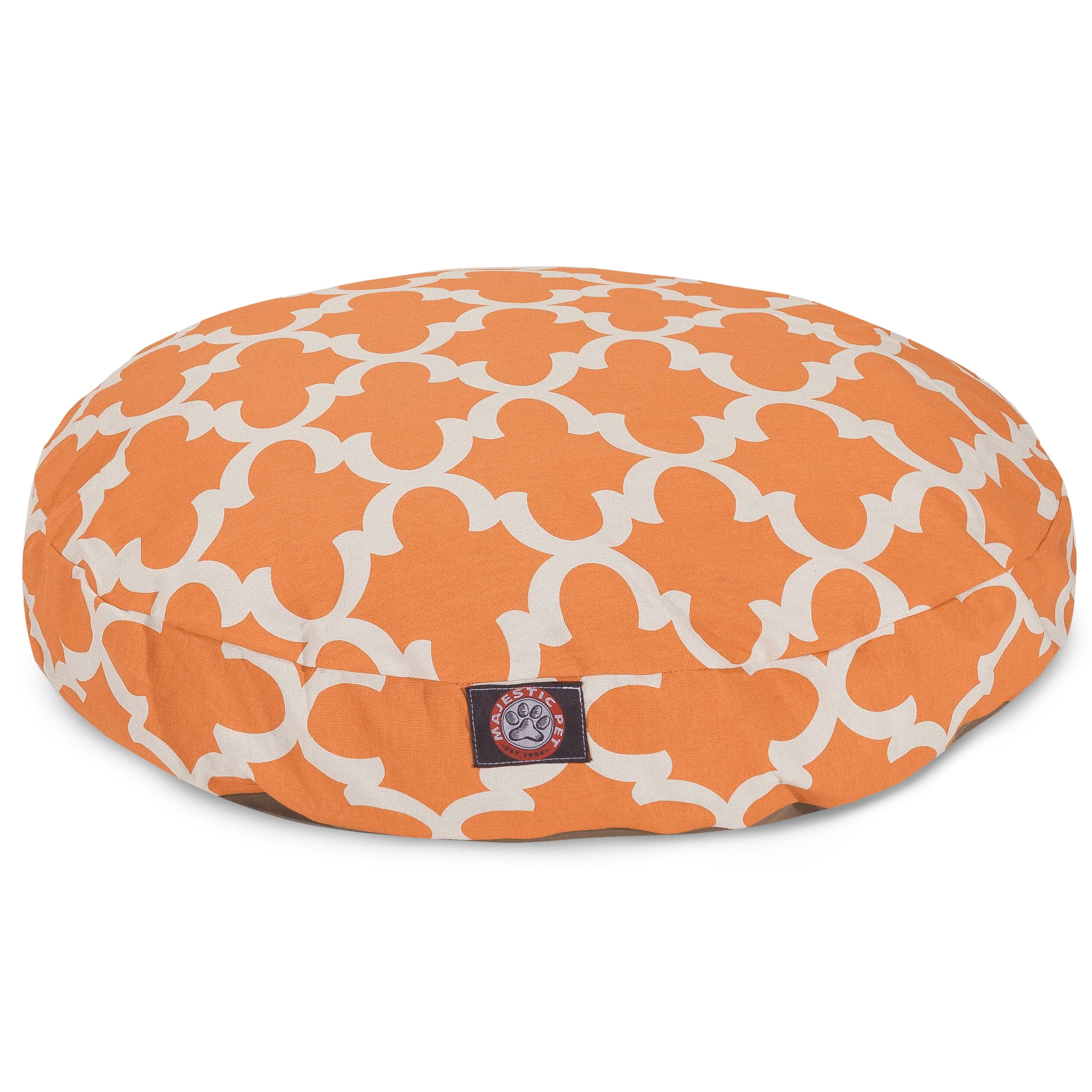 Majestic Pet | Trellis Round Pet Bed For Dogs, Removable Cover, Peach, Medium
