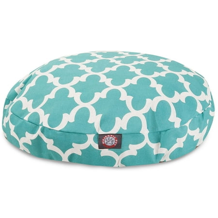 Majestic Pet | Trellis Round Pet Bed For Dogs, Removable Cover, Teal, Large