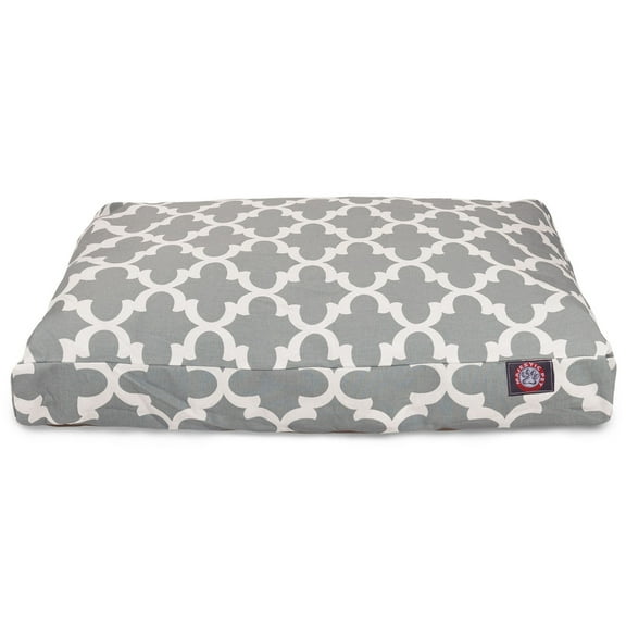 Majestic Pet | Trellis Shredded Memory Foam Rectangle Pet Bed For Dogs, Removable Cover, Gray, Large