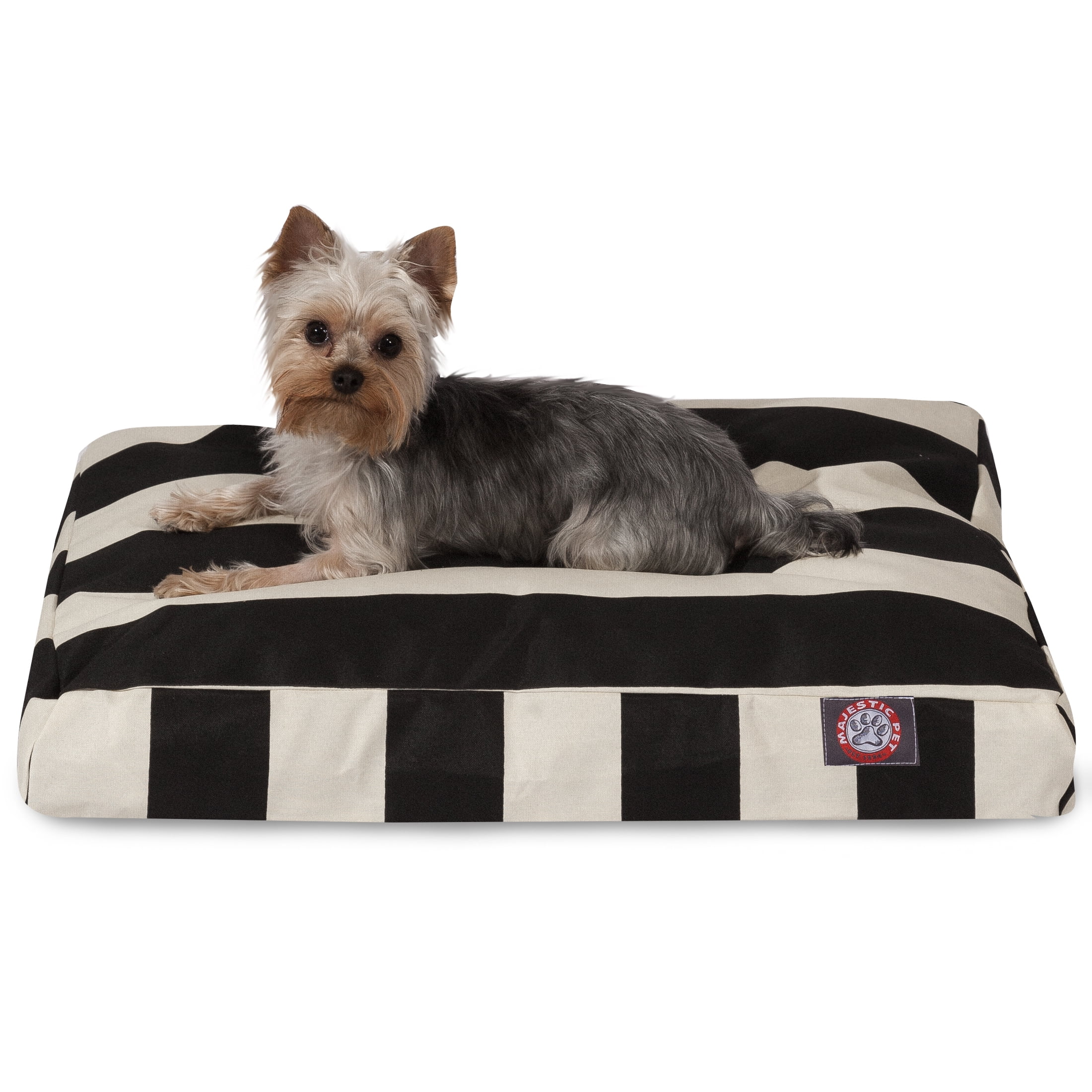 Majestic Pet | Vertical Stripe Rectangle Pet Bed For Dogs, Removable Cover, Black, Small