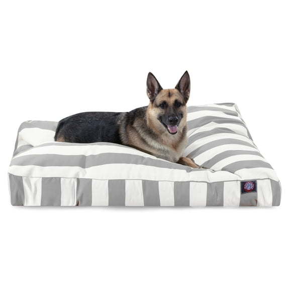 Majestic Pet | Vertical Stripe Rectangle Pet Bed For Dogs, Removable Cover, Gray, Extra Large