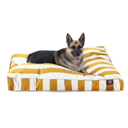 Majestic Pet | Vertical Stripe Rectangle Pet Bed For Dogs, Removable Cover, Yellow, Extra Large