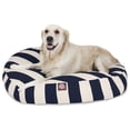 thumbnail image 1 of Majestic Pet | Vertical Stripe Round Pet Bed For Dogs, Removable Cover, Navy Blue, Large, 1 of 6