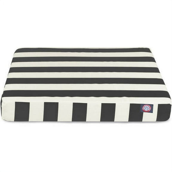 Majestic Pet | Vertical Stripe Shredded Memory Foam Rectangle Pet Bed For Dogs, Removable Cover, Black, Large