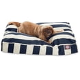 thumbnail image 1 of Majestic Pet | Vertical Stripe Shredded Memory Foam Rectangle Pet Bed For Dogs, Removable Cover, Navy Blue, Medium, 1 of 6