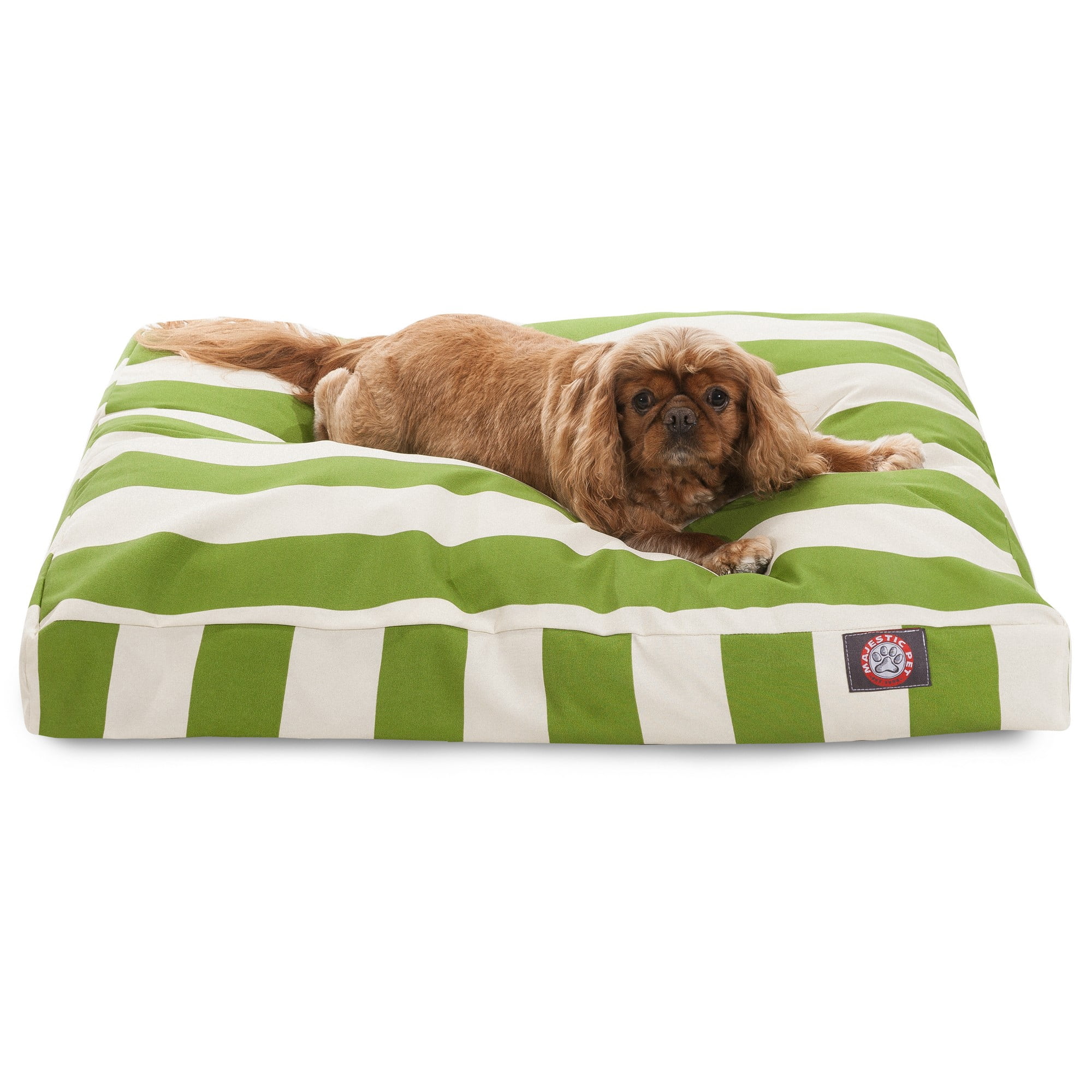 Majestic Pet | Vertical Stripe Shredded Memory Foam Rectangle Pet Bed For Dogs, Removable Cover, Sage, Medium