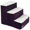 thumbnail image 1 of Majestic Pet Villa Pet Stairs 3 Steps Aubergine Machine Washable Removable Cover 18" x 16" x 15", 1 of 5