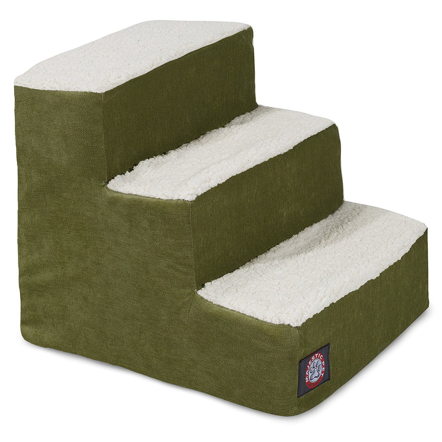 Majestic Pet Villa Pet Stairs 3 Steps Fern Machine Washable Removable Cover 18" x 16" x 15"