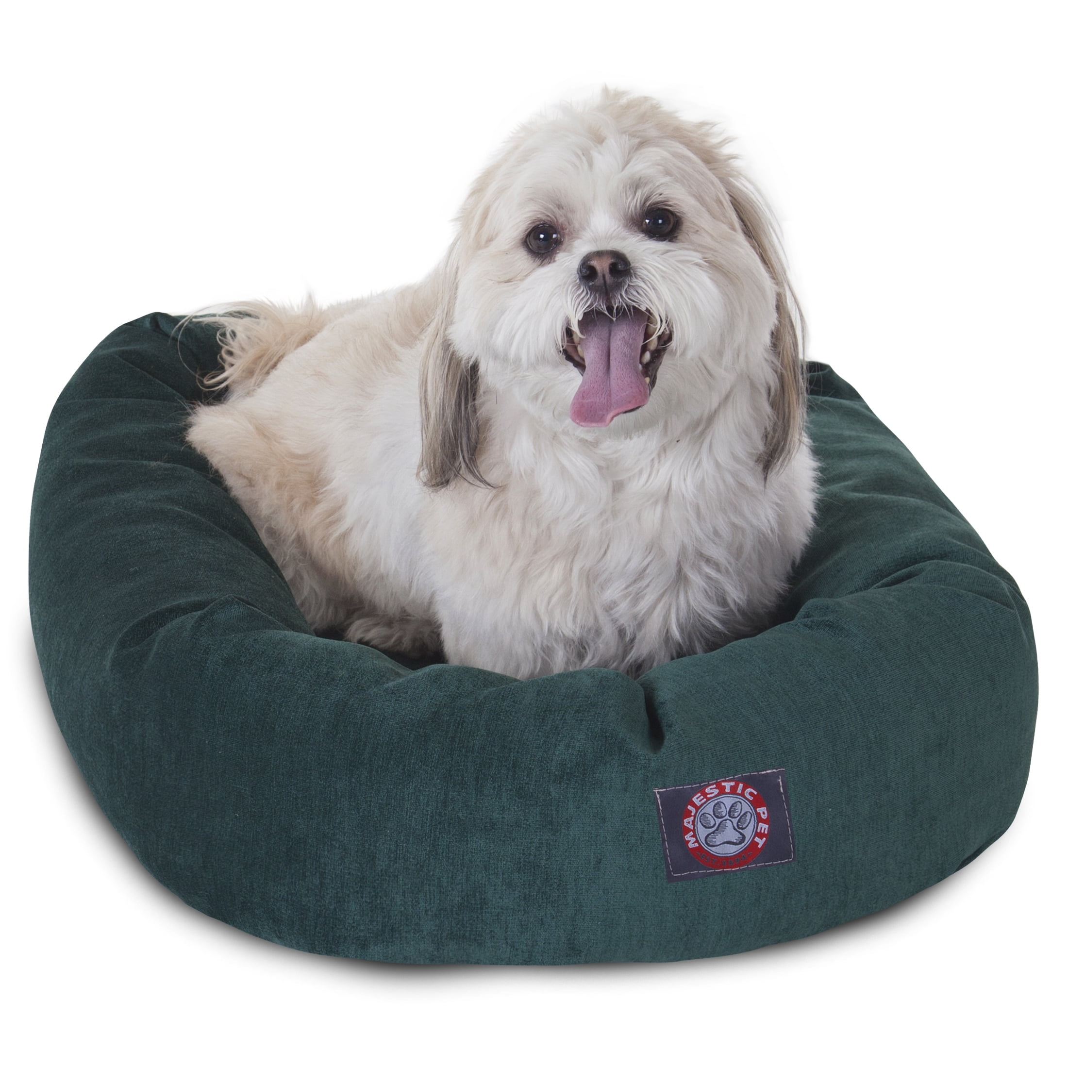 Majestic Pet Villa Velvet Bagel Dog Bed Machine Washable Marine Small 24" x 19" x 7"