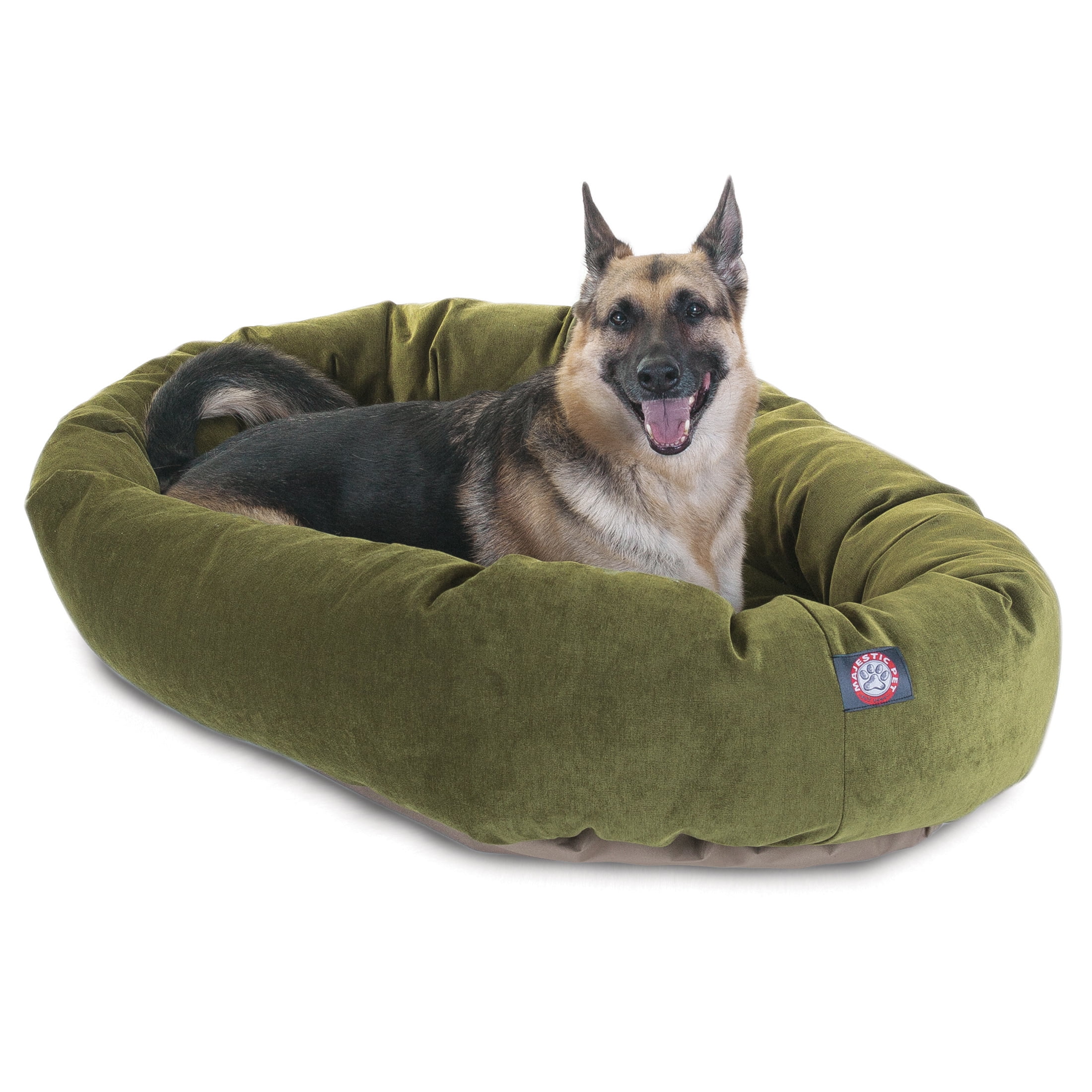 Majestic Pet Villa Velvet Bagel Pet Bed For Dogs, Fern, Extra Large