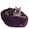 thumbnail image 1 of Majestic Pet Villa Velvet Bagel Pet Bed for Dogs, Calming Dog Bed Washable, Extra Large, Aubergine, 1 of 5