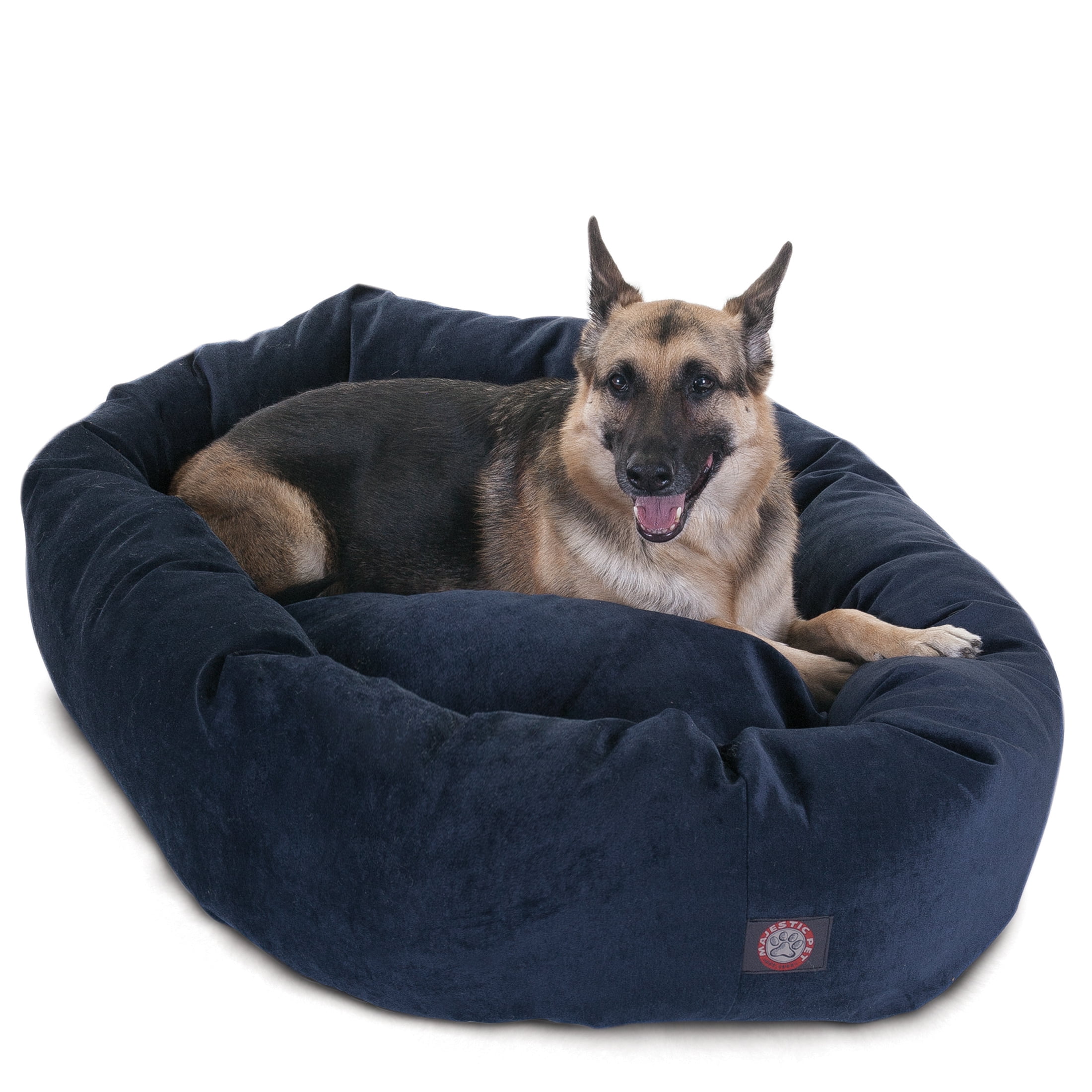 Majestic Pet Villa Velvet Bagel Pet Bed for Dogs, Calming Dog Bed