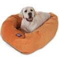 thumbnail image 1 of Majestic Pet Villa Velvet Bagel Pet Bed for Dogs, Calming Dog Bed Washable, Large, Orange, 1 of 5