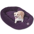 thumbnail image 1 of Majestic Pet Villa Velvet Bagel Pet Bed for Dogs, Calming Dog Bed Washable, Medium, Aubergine, 1 of 5