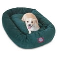 thumbnail image 1 of Majestic Pet Villa Velvet Bagel Pet Bed for Dogs, Calming Dog Bed Washable, Medium, Marine, 1 of 5