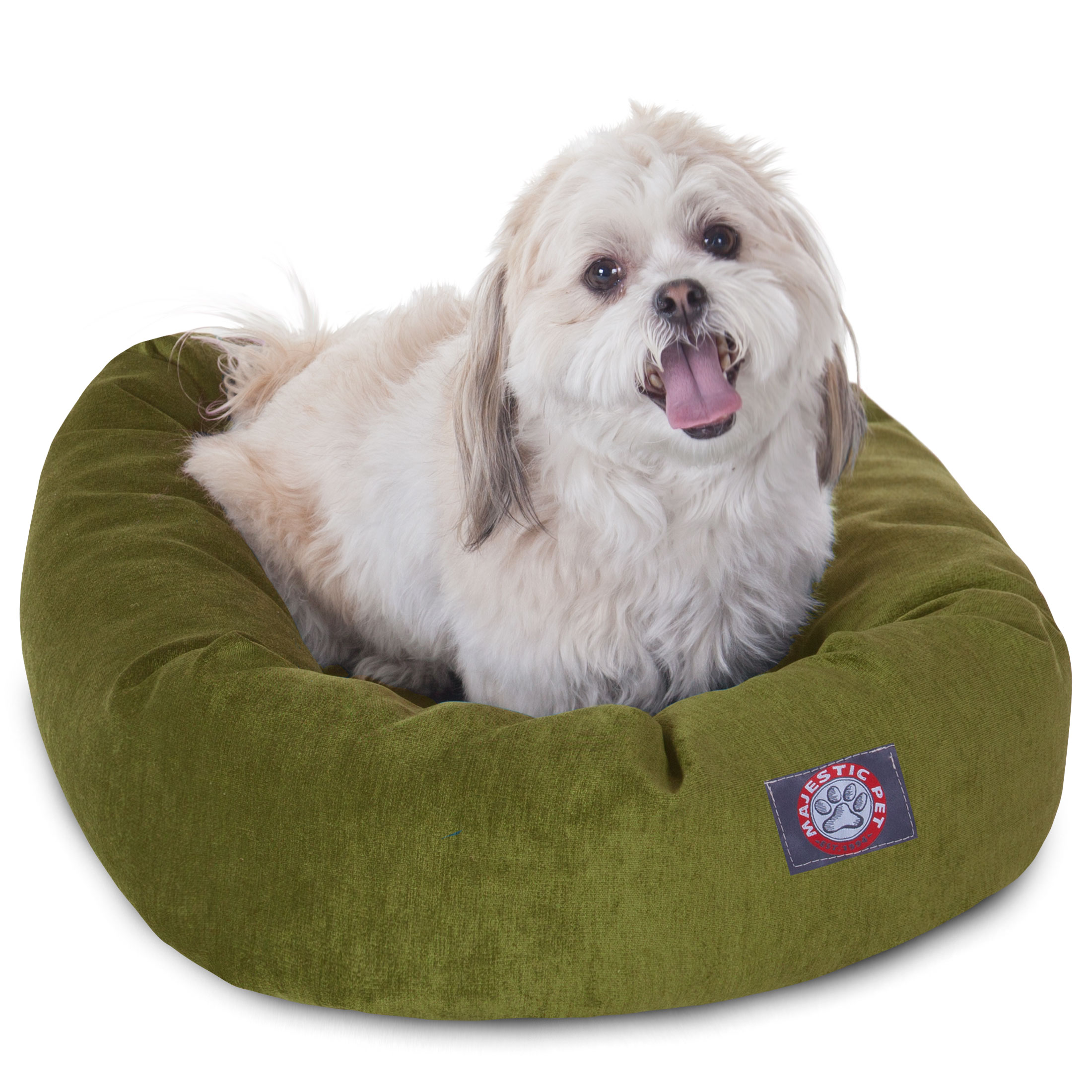 Majestic Pet Villa Velvet Bagel Dog Bed, Fern