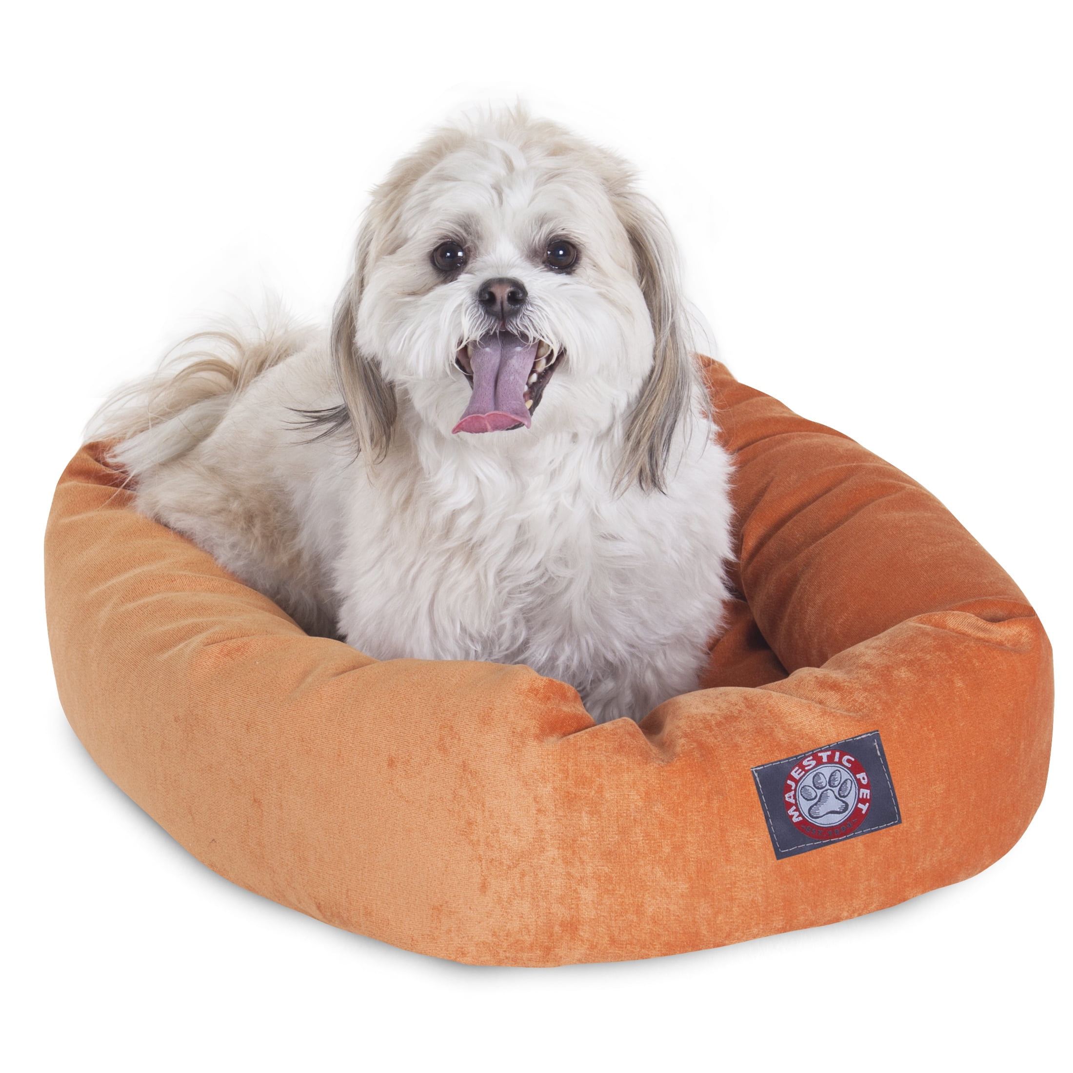 Majestic Pet Villa Velvet Bagel Pet Bed for Dogs, Calming Dog Bed