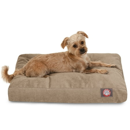 Majestic Pet | Villa Velvet Rectangle Pet Bed For Dogs, Removable Cover, Pearl, Small