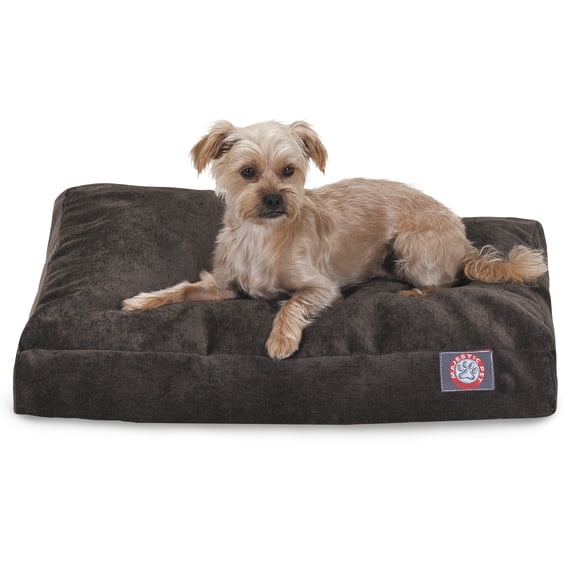 Majestic Pet | Villa Velvet Rectangle Pet Bed For Dogs, Removable Cover, Storm, Large