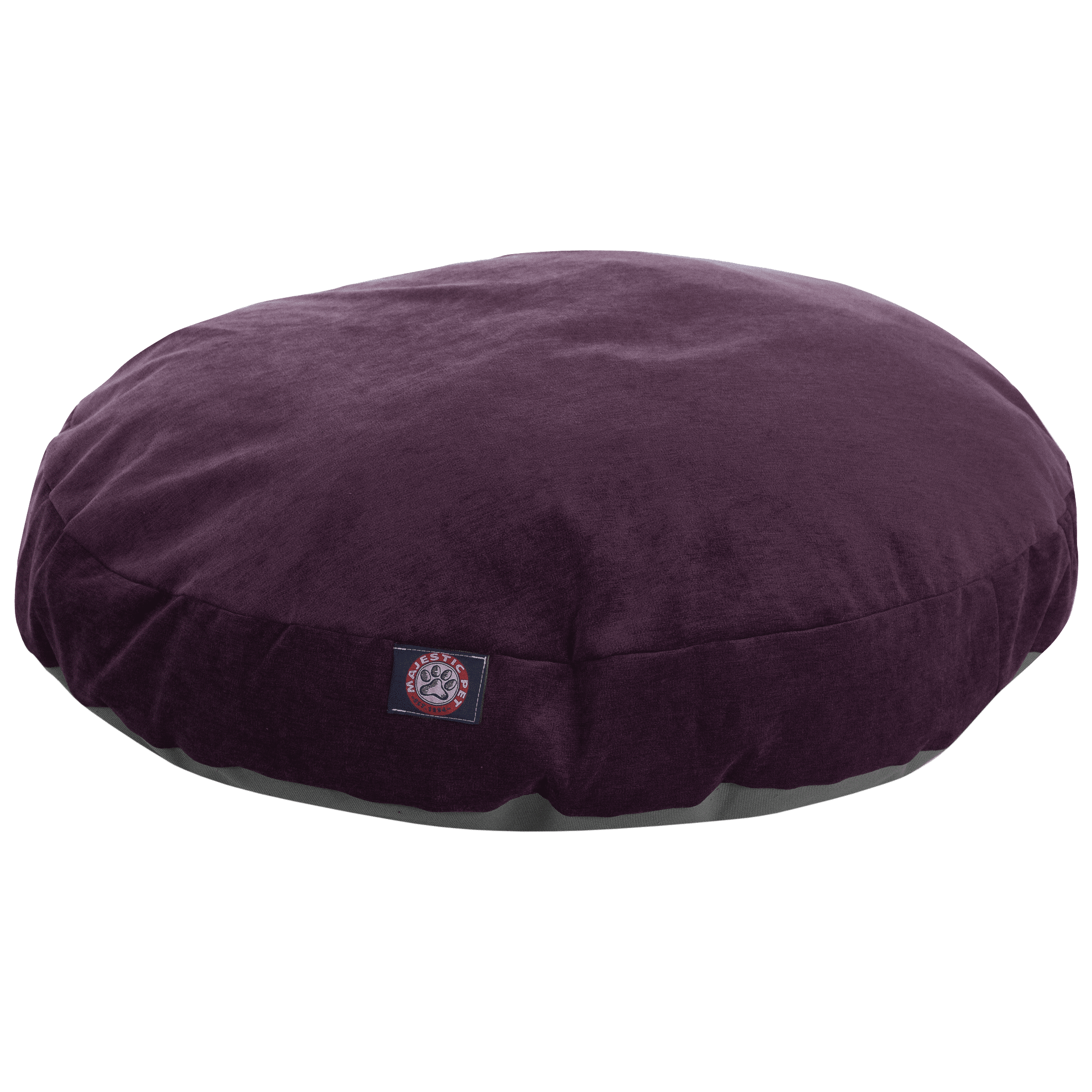 Majestic Pet Villa Round Dog Bed Velvet Removable Cover Aubergine Large 42" x 42" x 5"