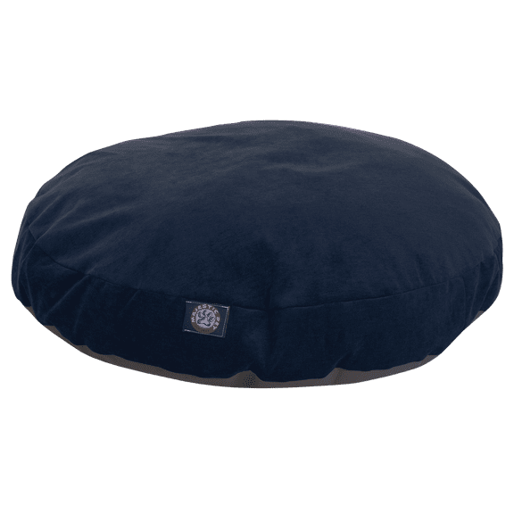 Majestic Pet | Villa Velvet Round Pet Bed For Dogs, Removable Cover, Navy, Medium