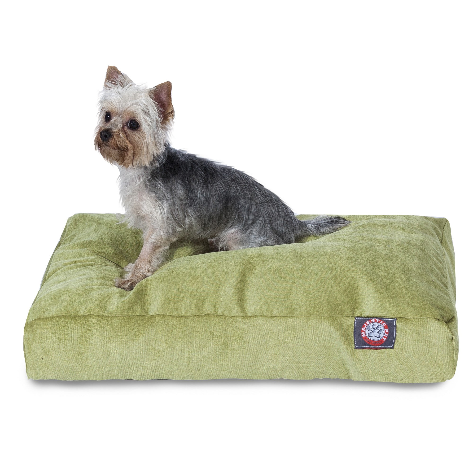 Majestic Pet | Villa Velvet Shredded Memory Foam Rectangle Pet Bed For Dogs, Removable Cover, Apple, Small