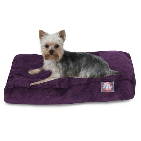 Majestic Pet | Villa Velvet Shredded Memory Foam Rectangle Pet Bed For Dogs, Removable Cover, Aubergine, Small