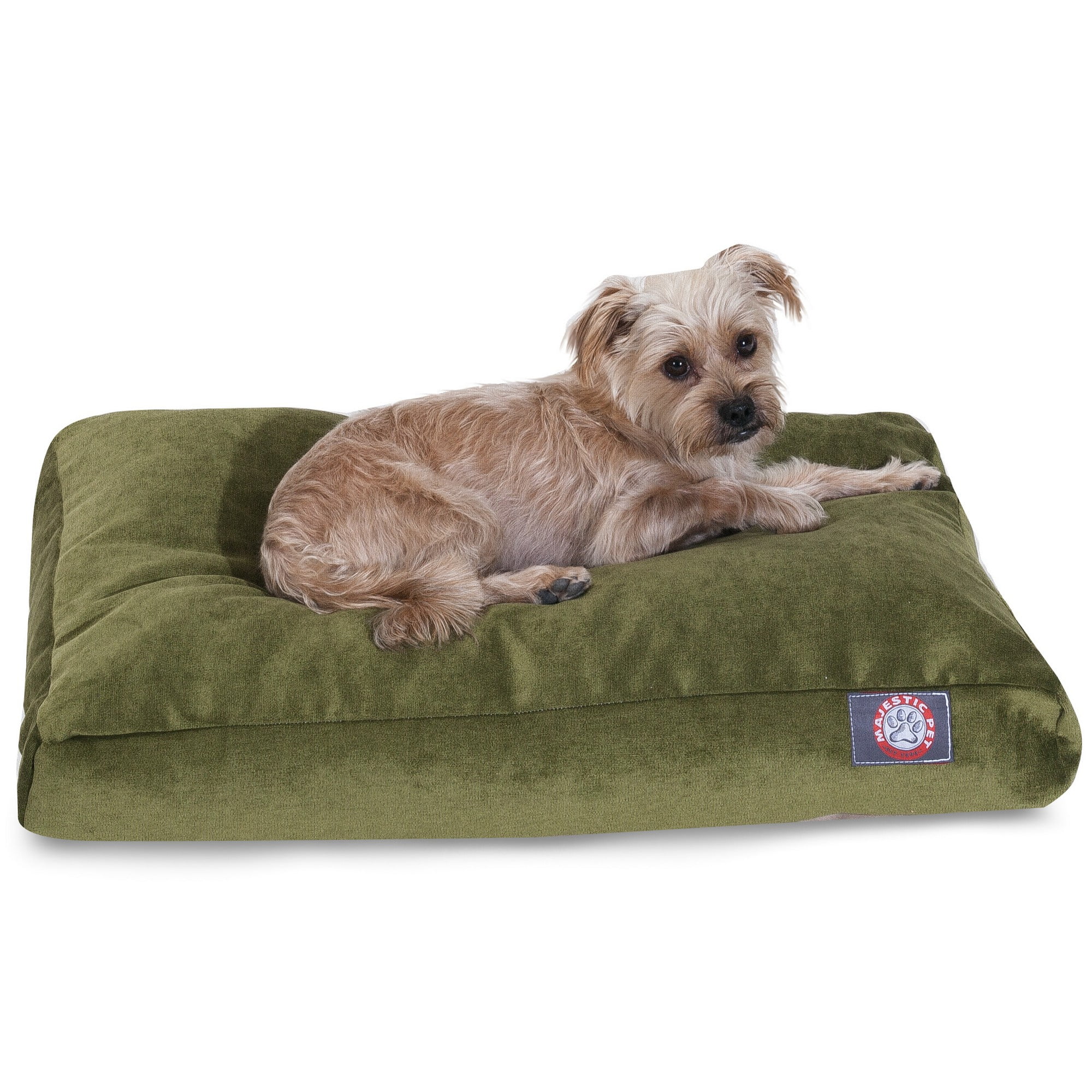 Majestic Pet | Villa Velvet Shredded Memory Foam Rectangle Pet Bed For Dogs, Removable Cover, Fern, Small