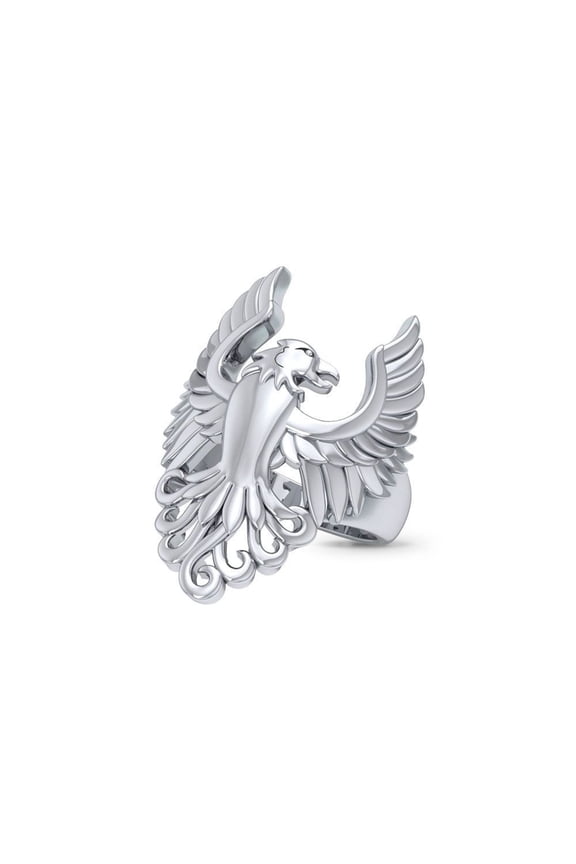 Majestic Phoenix 3D 925 Sterling Silver Ring Fine Inspirational Jewelry