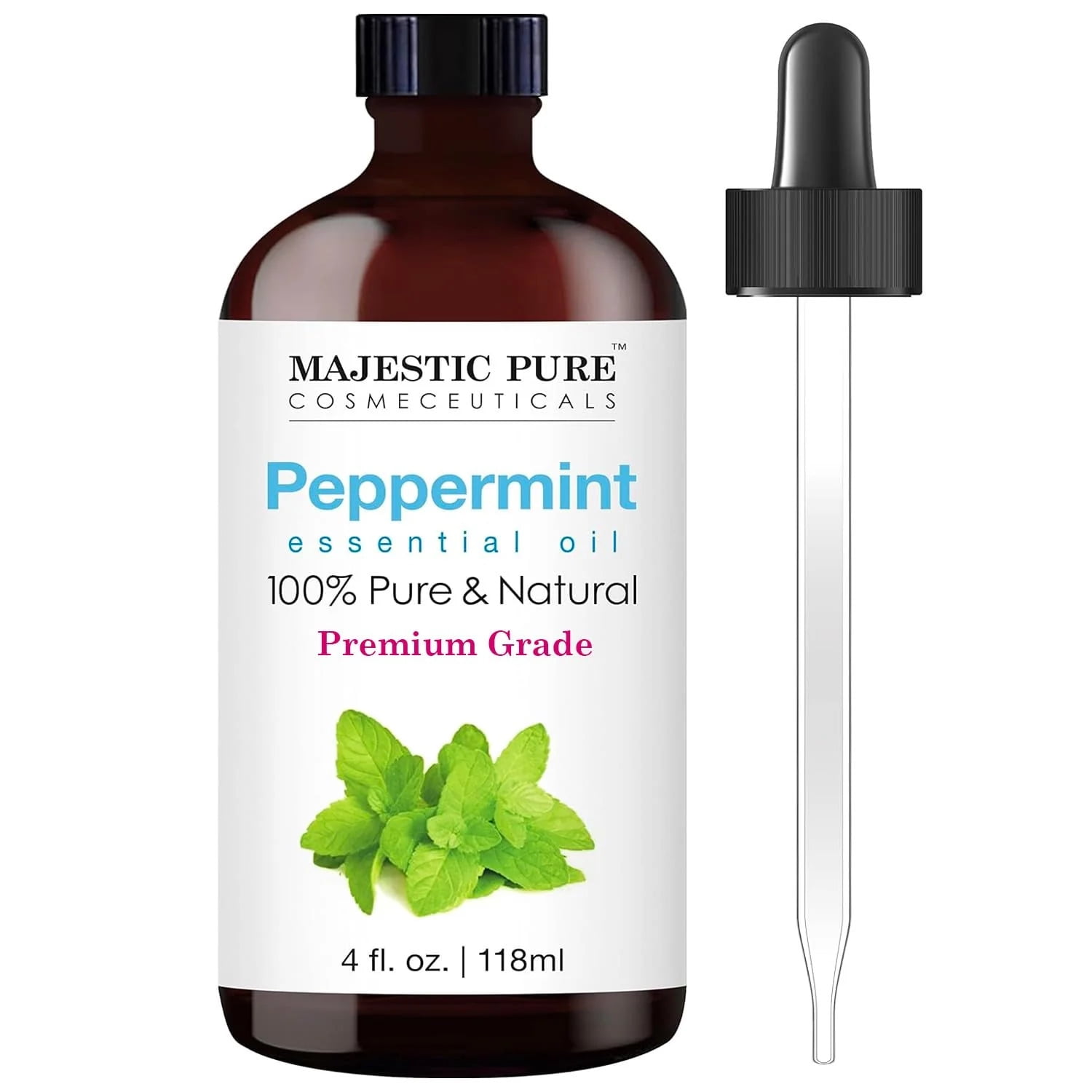 Majestic Pure 100% Pure Peppermint Essential Oil, 4 fl oz