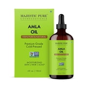 Majestic Pure Amla Oil, 100% Pure & Natural, 4 Fl Oz | Ayurvedic Hair & Scalp Oil for Softness, Shine, Dry Hair Care & DIY Beauty Blends