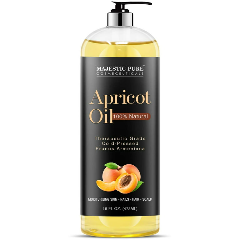 Majestic Pure Apricot Oil, 100% Pure and Natural, Cold-Pressed, 16
