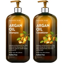 Majestic Pure Argan Oil Shampoo and Conditioner, Improve Formula Sulfate Free, Vitamin Enriched, Volumizing & Gentle Hair Restoration Formula for Daily Use, for Men and Women, 16 fl oz Each