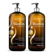 Majestic Pure Biotin Shampoo and Conditioner Set - Hydrating, Nourishing & Supporting Healthy Hair, Sulfate Free, for Men & Women - 16 fl oz Each