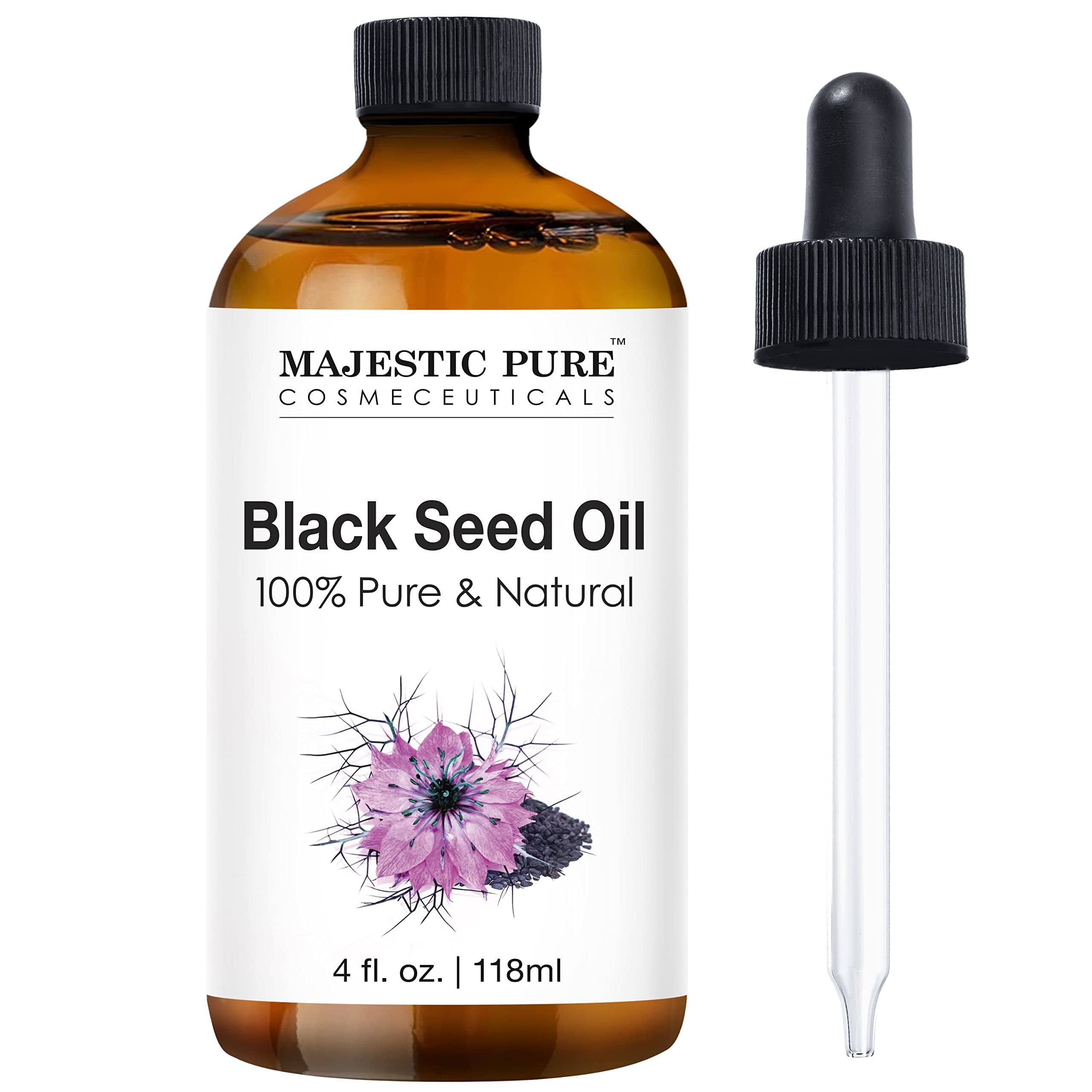 Majestic Pure Black Seed Oil - 100% Pure, Natural & Cold Pressed Liquid ...