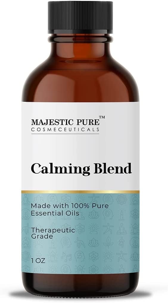 Majestic Pure Calming Essential Oil Blend | 100% Pure Oil for Peace, Sleep, Stress Relief | Orange, Lemongrass, Cedarwood Essential Oil for Diffusers & Aromatherapy | 1oz