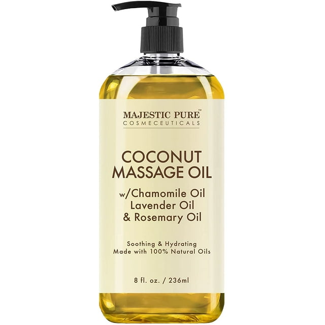 Majestic Pure Coconut Massage Oil UltraGlide Formula with Soothing