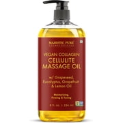 Majestic Pure Firming Body Massage Oil with Collagen | Helps Smooth the Appearance of Cellulite & Improve Skin Texture | Refreshing Aromatherapy Body Oil for Legs & Full Body | 8 fl oz