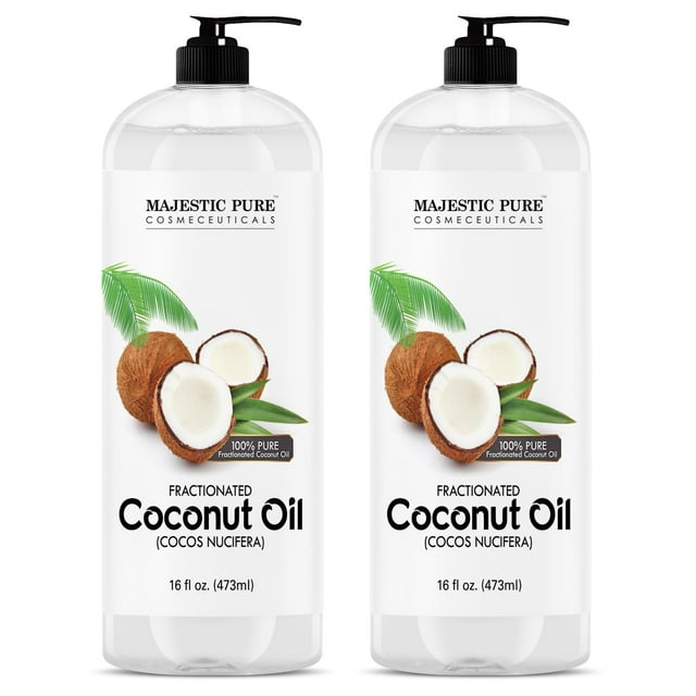 Majestic Pure Fractionated Coconut Oil, Essential Oil Carrier, Skin & Hair Moisturizer, 16 fl oz
