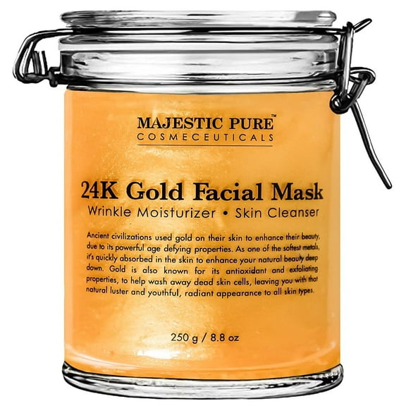 Majestic Pure Gold Facial Mask, Help Reduces the Appearances of Fine Lines and Wrinkles, Ancient Gold Face Mask Formula - 8.8 Oz